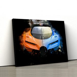1 tablou canvas Black and orange bugatti veyron
