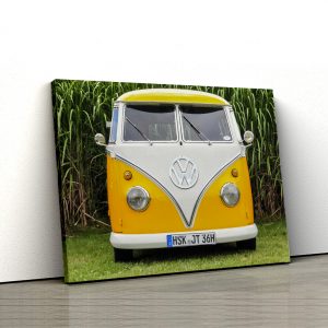 1 tablou canvas OLD YELLOW VW VAN FROM 1972