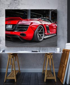 2 tablou canvas Audi R8 V10 rosu