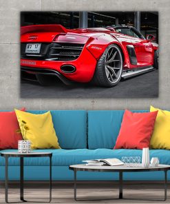 3 tablou canvas Audi R8 V10 rosu