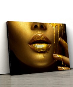 Tablou canvas fata gold - portret feminin cu efecte aurii