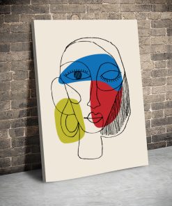 3 tablou canvas portret femeie abstract