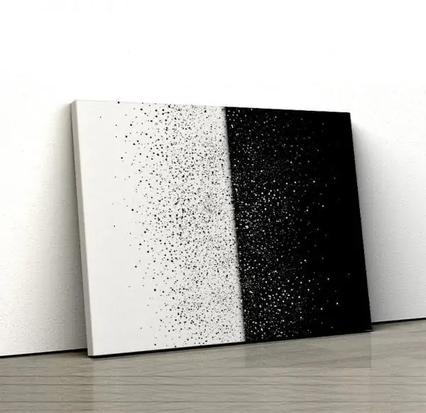 tablou canvas landscape main Tablou canvas abstract alb negru particule