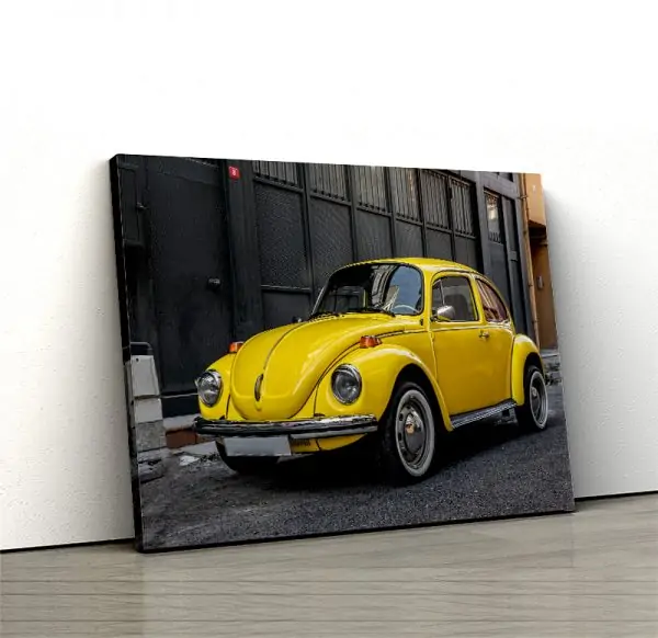 1 tablou canvas yellow volkswagen beetle